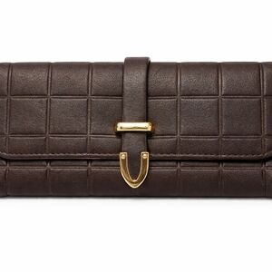 Chic Brown Clutch with Gold Detail